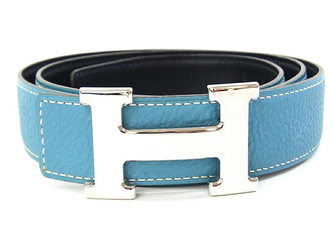 Ceinture Constance H d'Hermès Noir Bleu