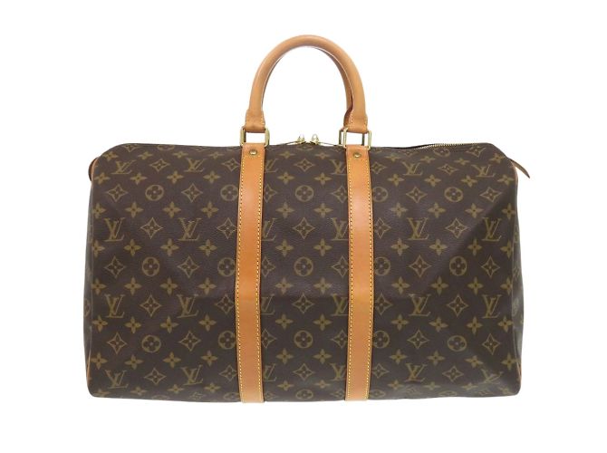 Louis Vuitton Keepall 45 Monogram Boston Bag Brown