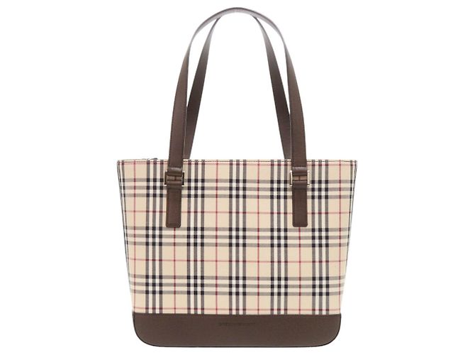 Sac à main en toile Nova Check de Burberry Marron Beige