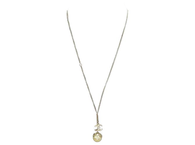 Collana in perle finte placcata oro CHANEL Coco Mark D'oro