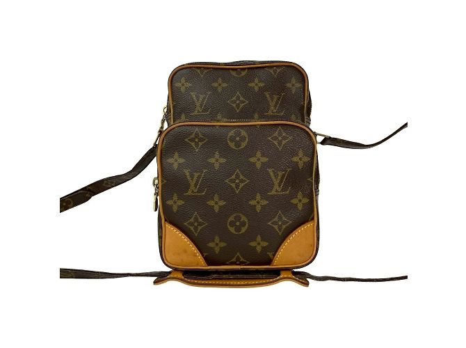 Bolso de Hombro de Cuero Monograma Amazon de Louis Vuitton Castaño