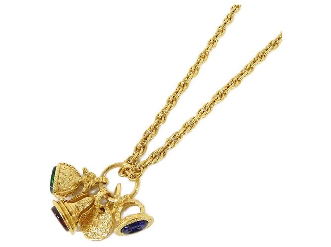 Collana multicolore Chanel Rosso Blu D'oro Verde 