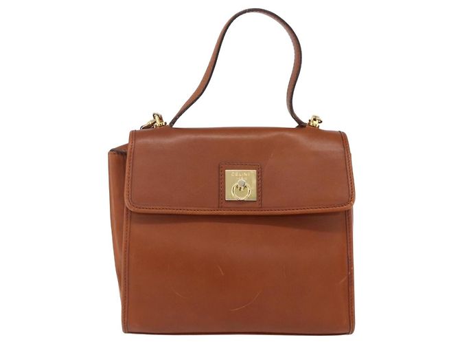 Céline Bolso de mano de cuero Celine Castaño