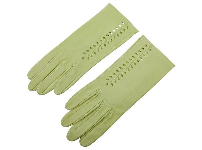 Lammfellhandschuhe Hermès 6 1/2 Grün