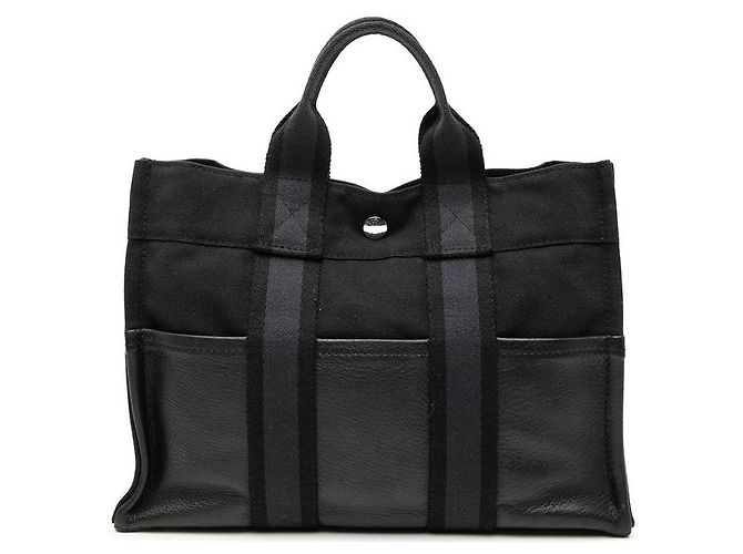 Bolsa tote Hermès Herbag PM em lona e couro Preto