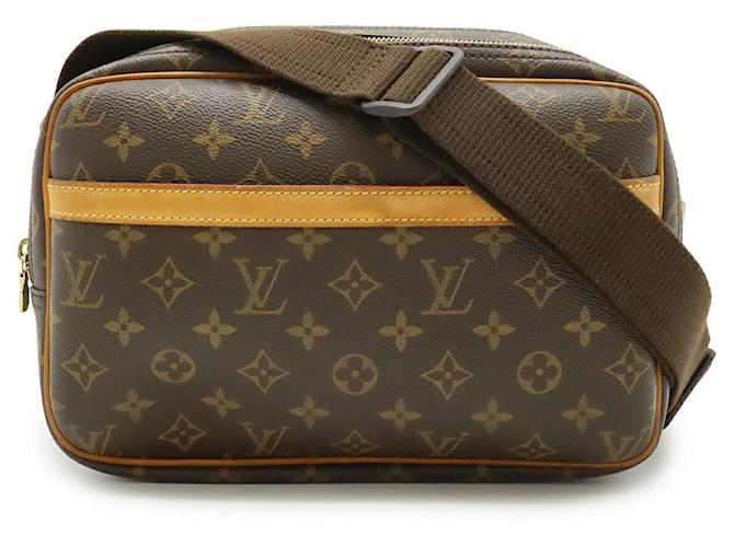 Louis Vuitton Reporter PM Monogram Shoulder Bag Brown Cloth  ref.2667922