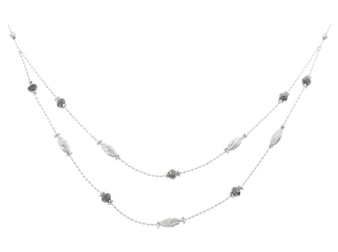 Autre Marque Collar de diamantes en oro blanco Au750 Plata