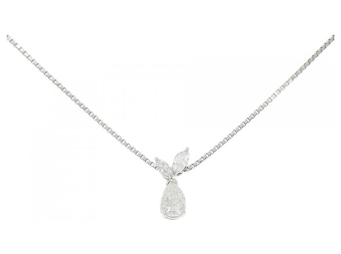Autre Marque PT900 PT850 Diamant-Halskette Silber