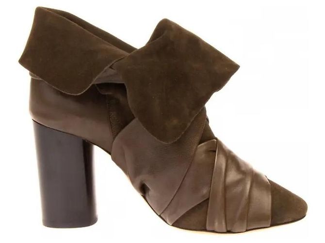 Bottines en cuir ISABEL MARANT Vert olive
