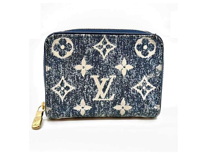 Louis Vuitton Monogram Zippy Coin Purse Blue Denim Cloth  ref.2668894