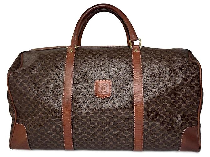 Céline Sac de voyage vintage Celine Paris Monogram Triomphe marron