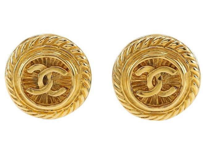 Orecchini a clip vintage Coco Mark di Chanel D'oro 