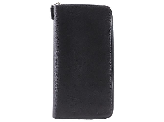 Prada Saffiano Black Men's Long Wallet