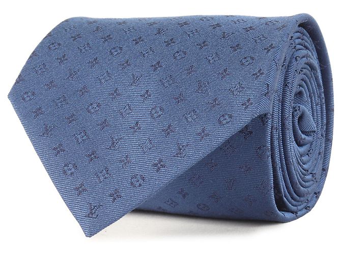 Cravatta in seta Neo Monogram Louis Vuitton Blu
