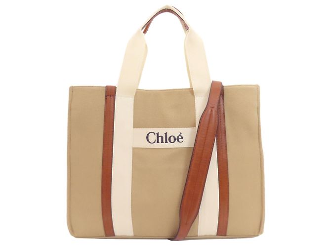Bolsa tote de lona marrom Chloé
