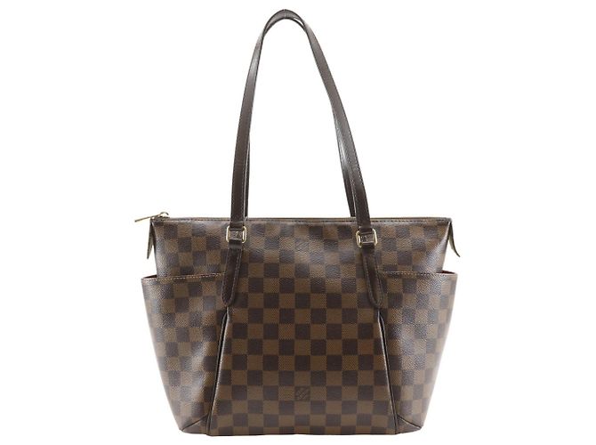 Bolso Tote de Lona Damier Louis Vuitton Castaño