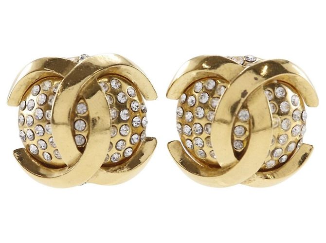 Vintage Chanel Coco Mark Clip Ohrringe Golden