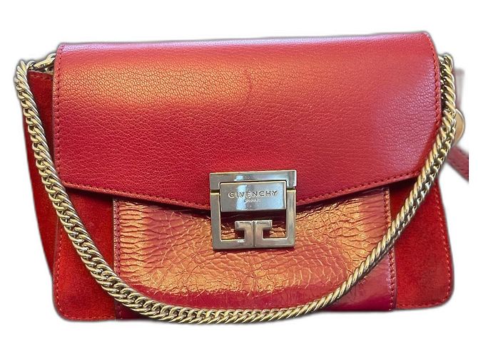 Sac à main Givenchy GV3 en cuir bordeaux Rouge
