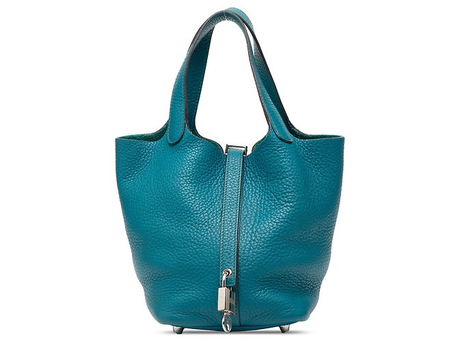 Hermès Picotin Lock 18 in Pelle Clemence Blu