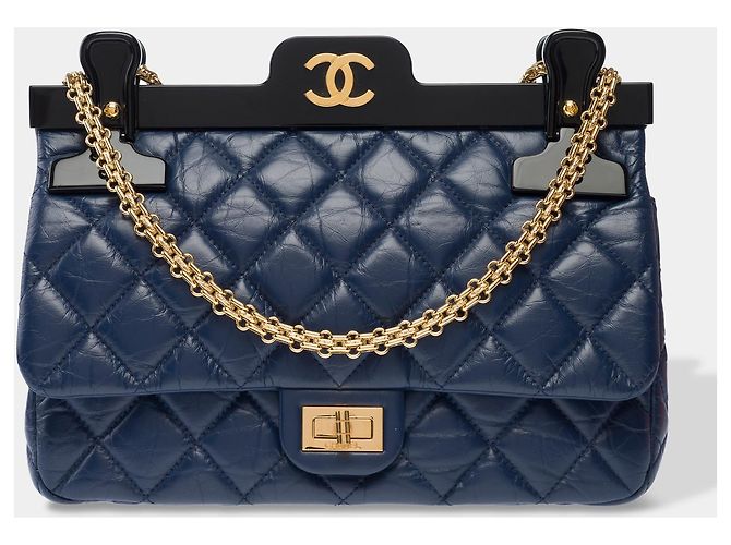 Bolsa CHANEL 2.55 em Couro Azul - 103082