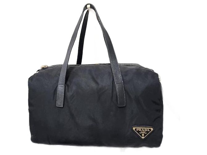 PRADA Sac Boston Tessuto Noir à Double Sens