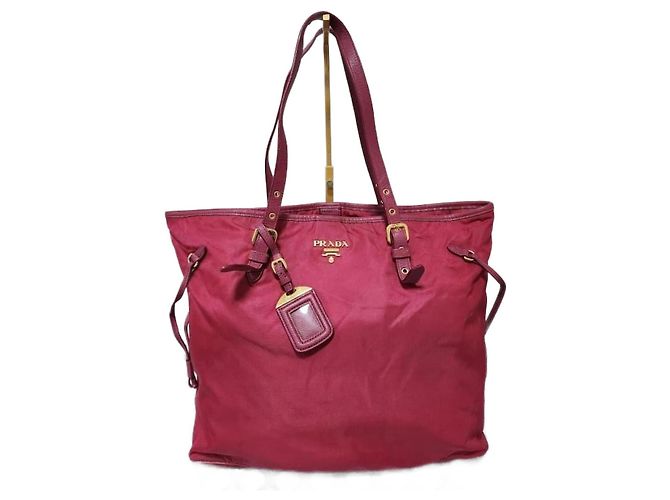 Bolsa tote de couro Saffiano Prada rosa
