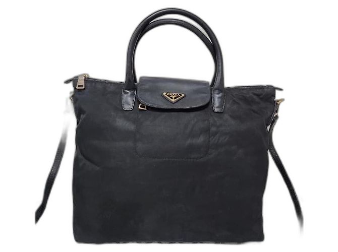 PRADA Saffiano Nylon Tote Schwarz