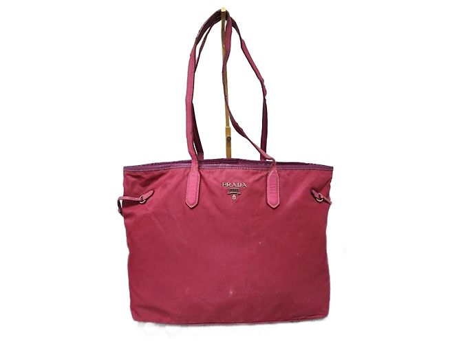 PRADA Nylon-Leder Tote Bag Rosa Pink