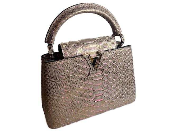 Louis Vuitton Capucines Mini in Python Rosa Metallico 