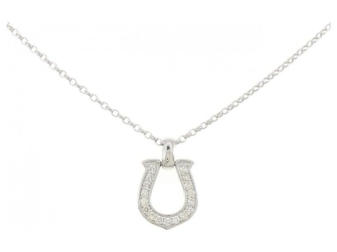 Autre Marque PT900 PT850 Diamant-Halskette Silber