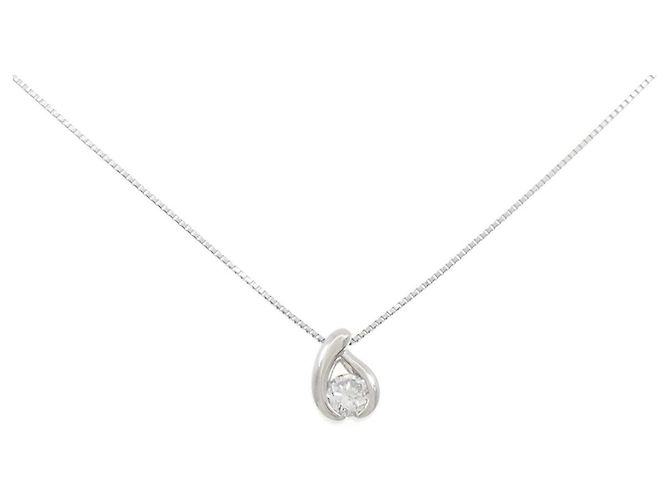 Autre Marque Diamant-Halskette PT900 PT850 Silber