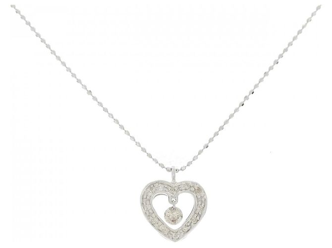Autre Marque Collar de diamantes en oro blanco Au750 Plata
