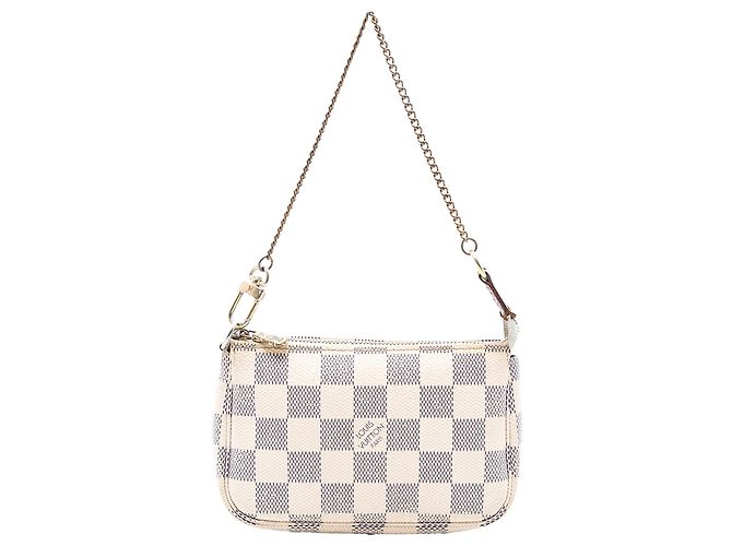 Mini Pochette Acessórios Damier Azur Branco Louis Vuitton