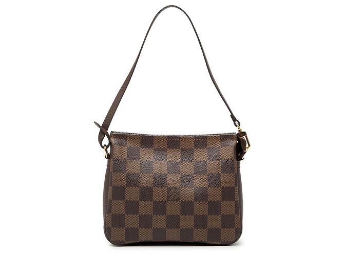 Trousse Pochette Damier Ebene Marrón Louis Vuitton Castaño