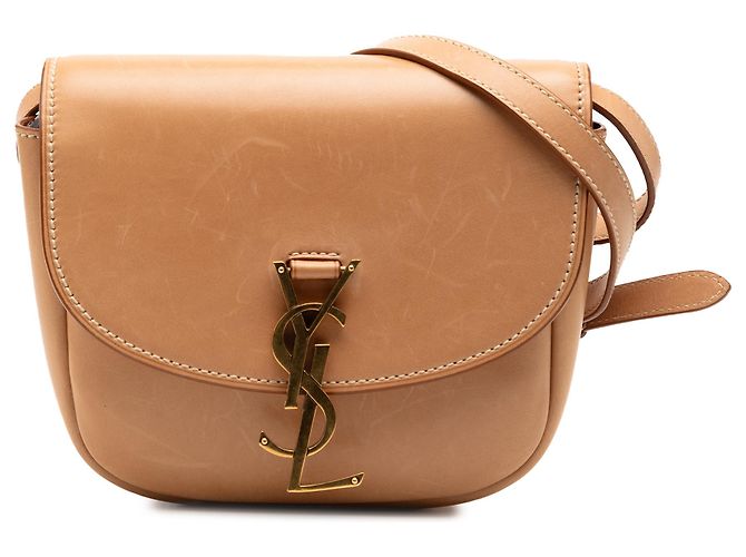 Cruzada Kaia pequeña de cuero marrón de Saint Laurent Castaño Marrón claro