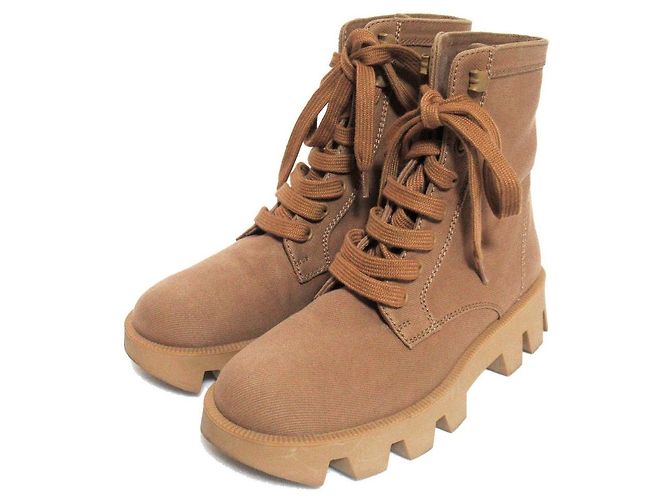Botas curtas com cadarço Prada Marrom
