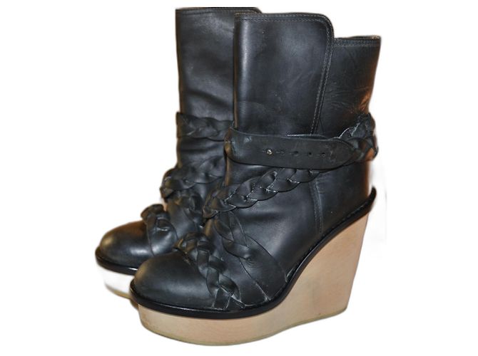 Acne Studios leather ankle boots black
