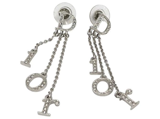 Pendientes de plata con cristales de strass de Christian Dior