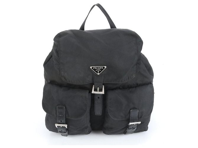 Prada Sport Rucksack aus schwarzem Nylon mit Logo