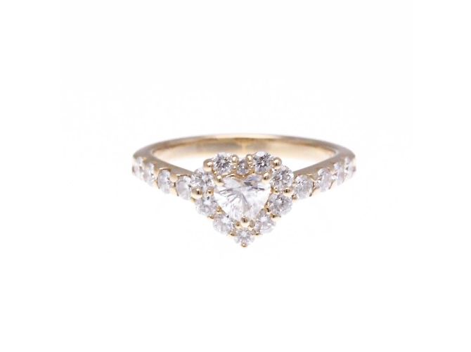 Autre Marque Ponte Vecchio Heart Diamond Ring Golden