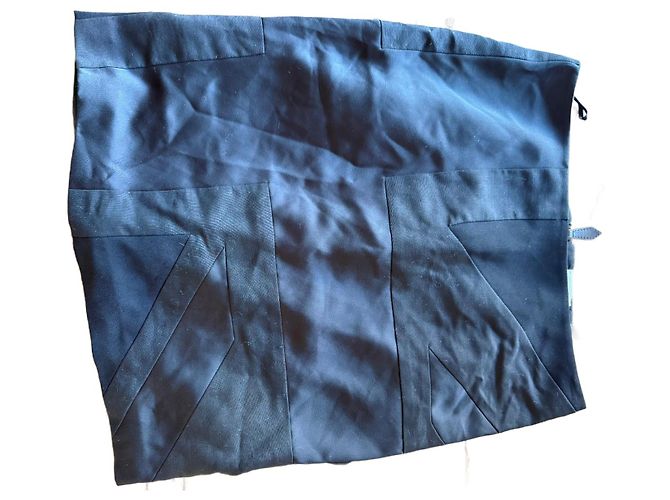 Burberry kurzer Rock Schwarz Seide und Polyester
