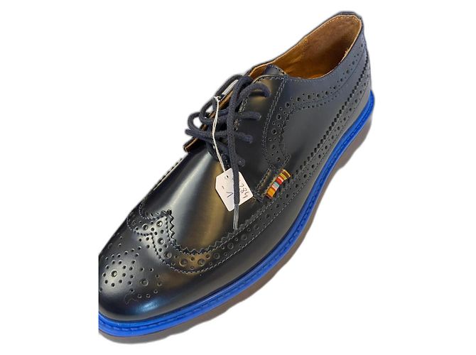 Chaussures derby Paul Smith en cuir noir et bleu taille 37
