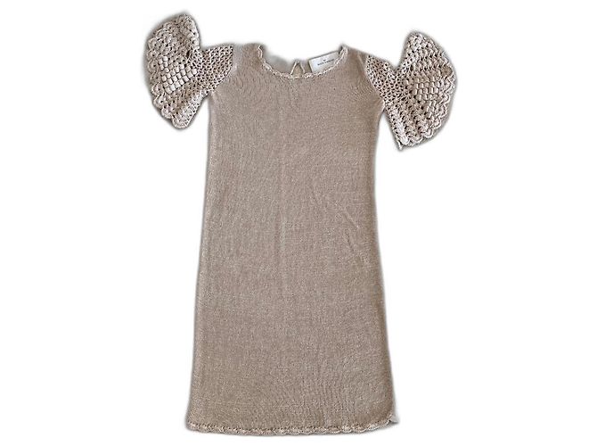 Beige Leinenstrickkleid By Malene Birger Größe 36-38