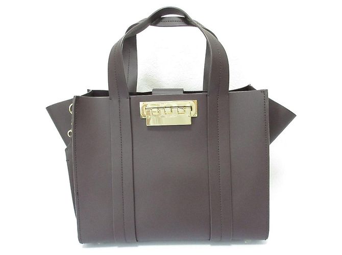 Autre Marque Bolsa de couro 2 em 1 Zac Posen Marrom