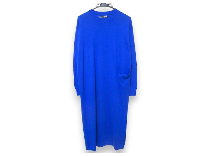 Autre Marque Ron Herman Wollstrickkleid Blau
