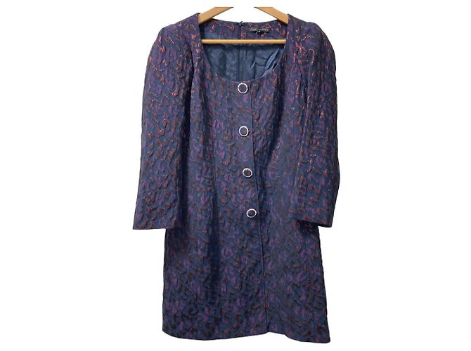 Autre Marque Jacquard-Kleid Tara Jarmon Blau