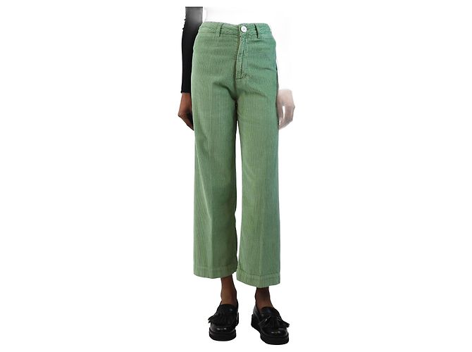 Masscob Pantalones de pana verde - talla UK 8