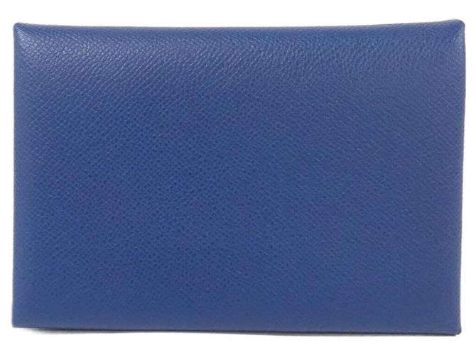 Monedero Duo Calvi de Hermès Azul oscuro