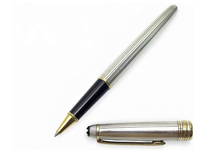 STYLO ROLLERBALL MONTBLANC MEISTERSTUCK SOLITAIRE DOUE 922001 ARGENT PEN Argenté