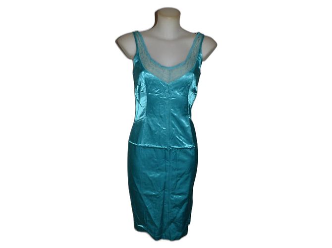 Robe turquoise D&G en coton taille 40